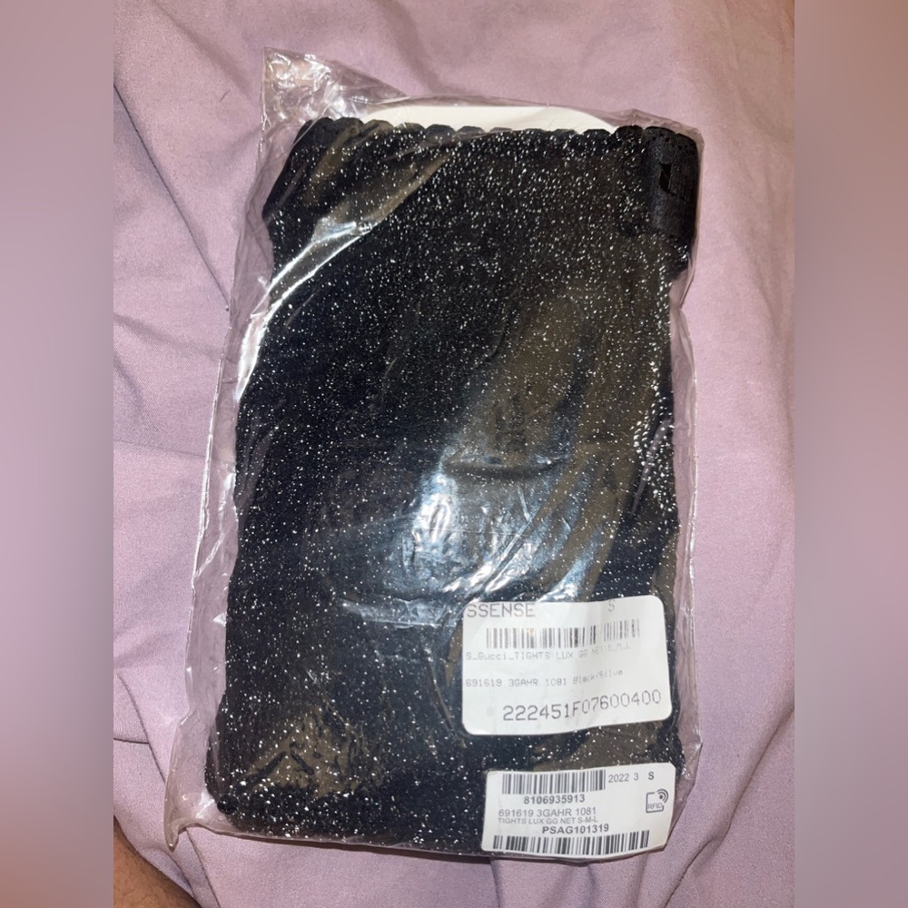 Black gucci tights with the signature GG